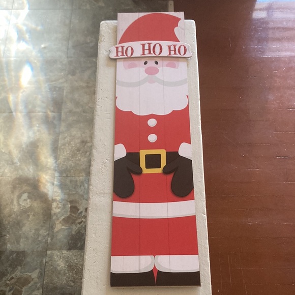 NWT Precious Vertical Glittered Ho Ho Ho Santa Christmas Wood Decoration Sign - Picture 11 of 16